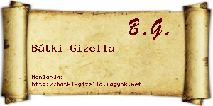 Bátki Gizella névjegykártya